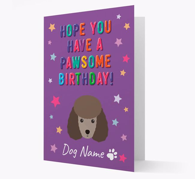 Personalised Card 'Hope You Have A Pawesome Birthday' with {breedCommonName} Icon